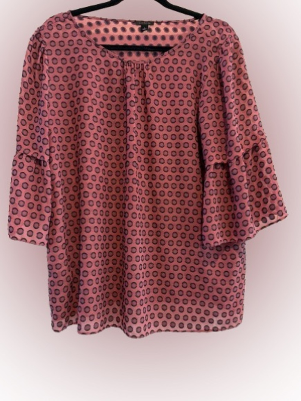 Women’s Pink Patterned Bell-Sleeve Top by Ann Taylor